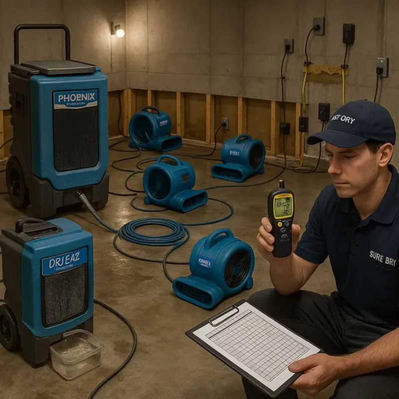 Structural Drying and Dehumidification process in Texarkana, TX